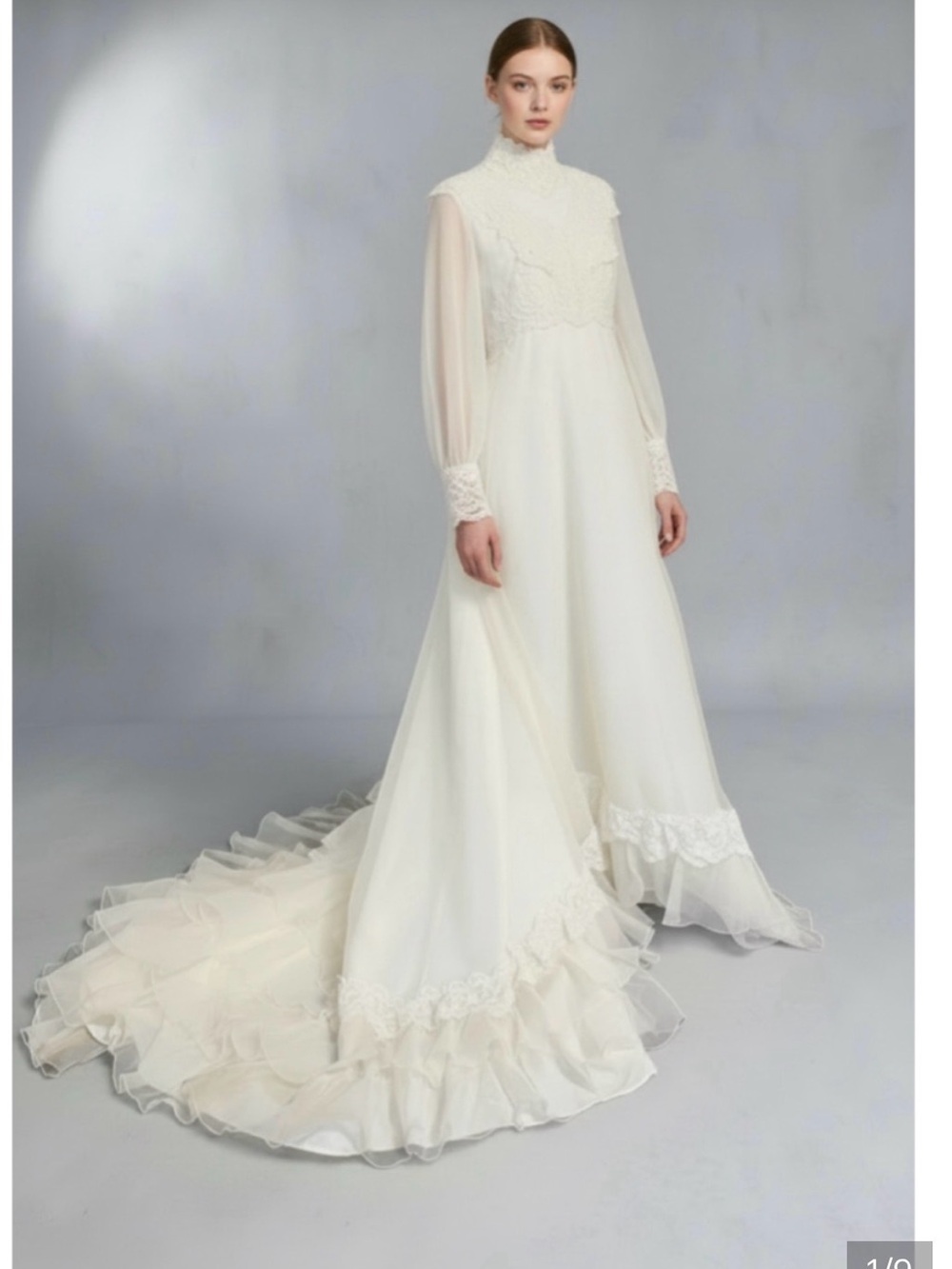 Bridal Originals High-Neck Ivory wedding Dress- Gown